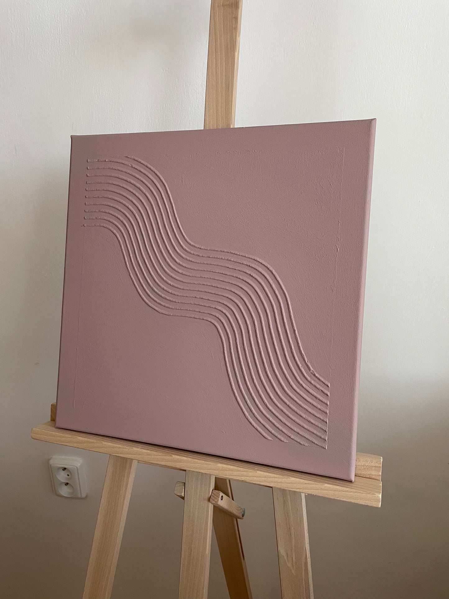 Štruktúrovaný 3D obraz "Pink Wave" na plátne